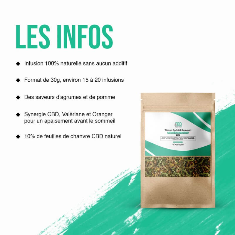 Tisane au CBD du soir, Spécial Sommeil